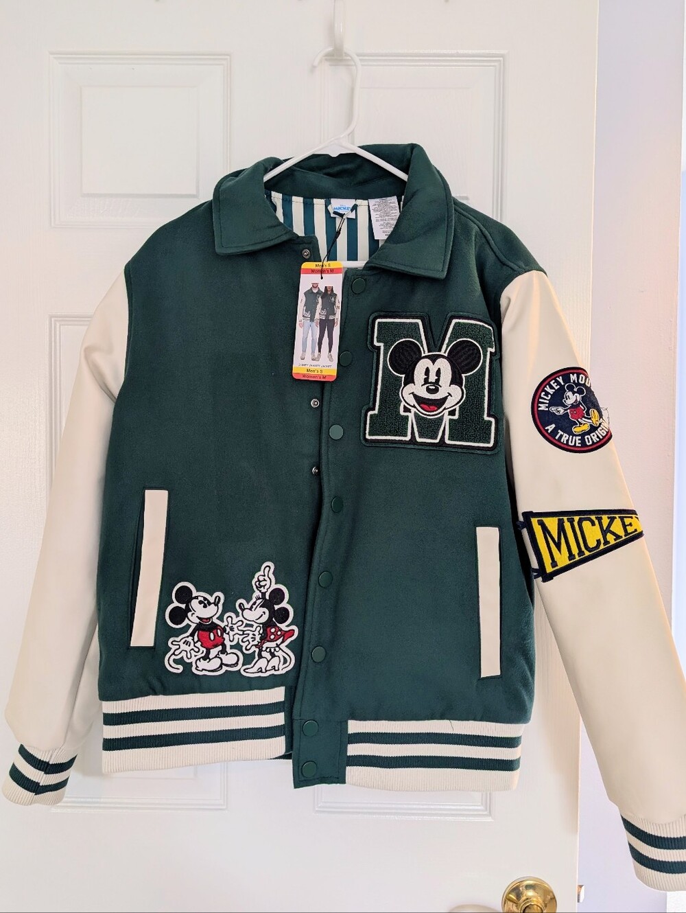 Disney Varsity Jacket Green Women's Medium Men's Small